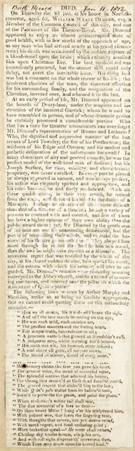 Obituary of William Wyatt Diamond Esq. 1812