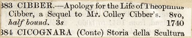 Apology for the life of Theophilus Cibber, sequel to Mr. Coley Cibber's c.1750-1800