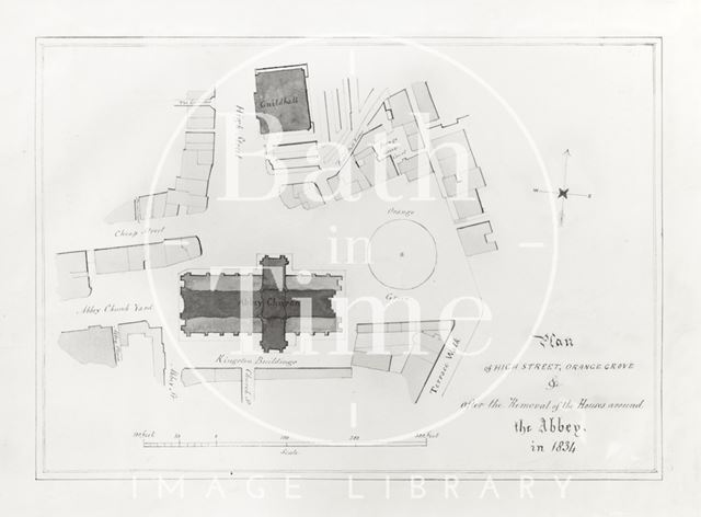 Plan of High Street, Orange Grove &c. after the Removal of the Houses around the Abbey in 1834