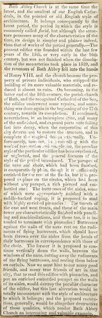 Description and history of Bath Abbey Church c.1834