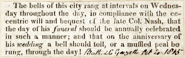 Bell ringing at Bath Abbey 1845