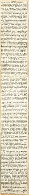 House of Commons Committee to consider of the agreement made between Mr. Palmer, late Comptroller General of the Post Office and the Lords of the Treasury 1799