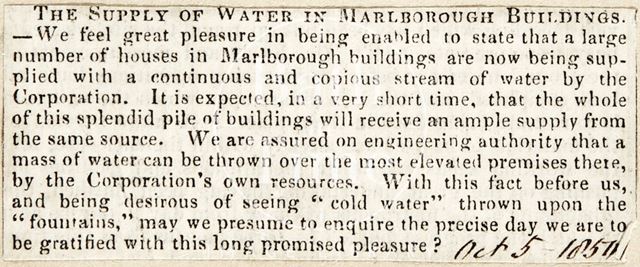 The supply of water in Marlborough Buildings, Bath 1850