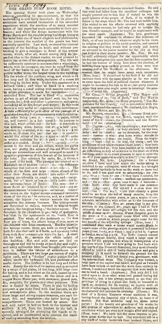 Opening of the Grand Pump Room Hotel, Bath 1869