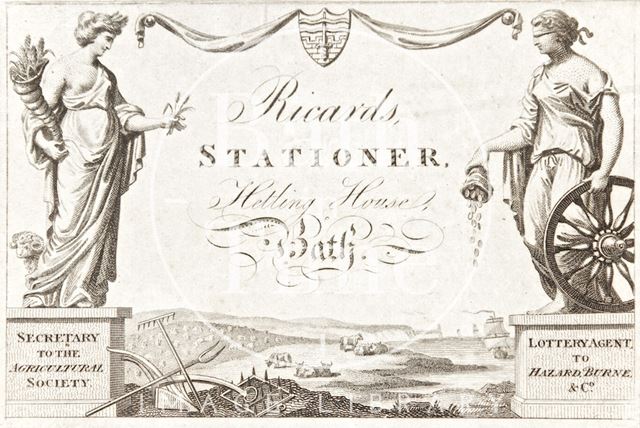 Ricards, Stationer, Hetling House, Bath 1805-1818