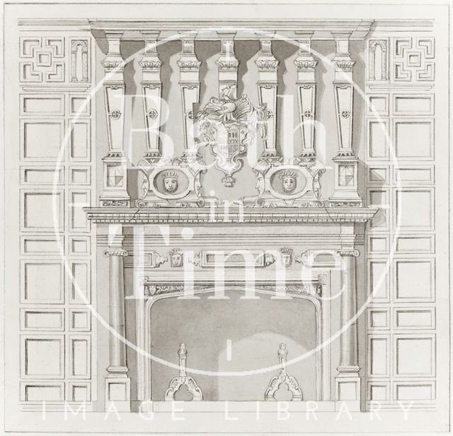 Chimneypiece, Hetling House (Abbey Church House), Westgate Buildings, Bath c.1830