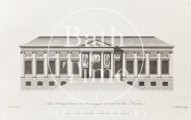 The Pump Room or Principal Front to the North, Bath c.1781