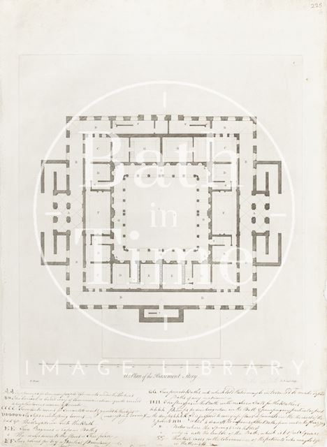 A Plan of Basement Storey of the Pump Room and King's Bath, Bath c.1781