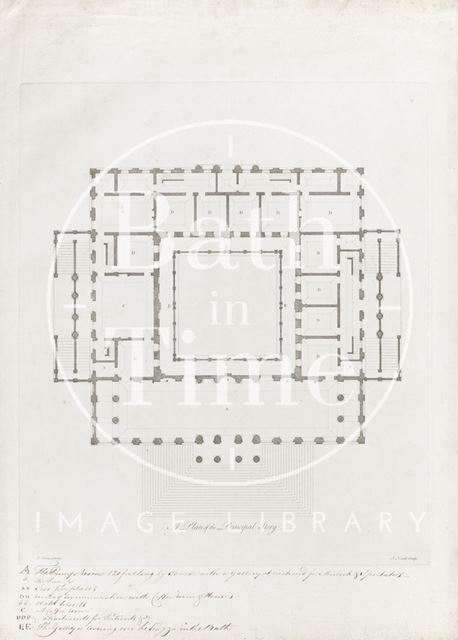 A Plan of the Principal Storey of the Pump Room and King's Bath, Bath c.1781