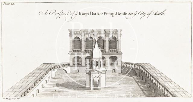 A Prospect of ye King's Bath & Pump House in ye City of Bath 1731