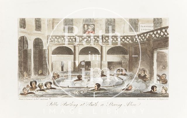 Public Bathing at Bath, or Stewing Alive 1825