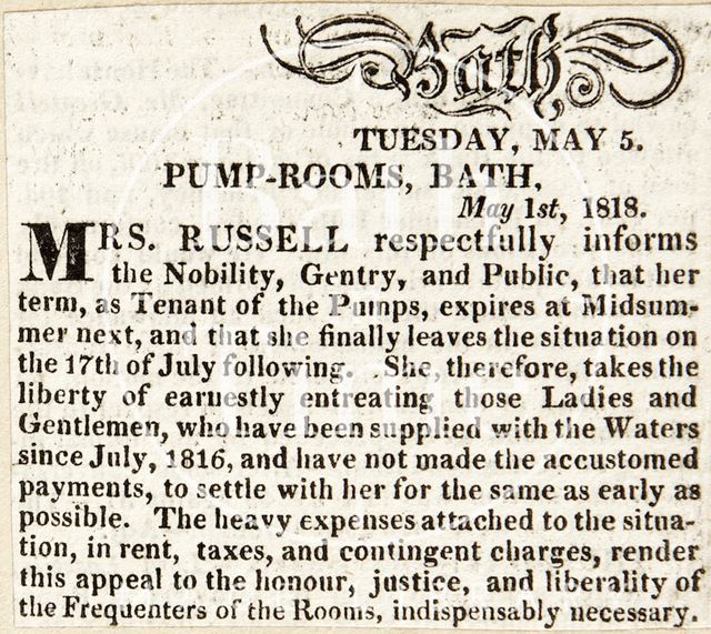 Pump Rooms, Bath 1818