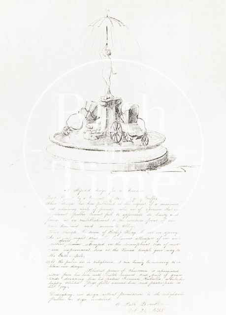 A rejected design for a fountain, Bath 1855