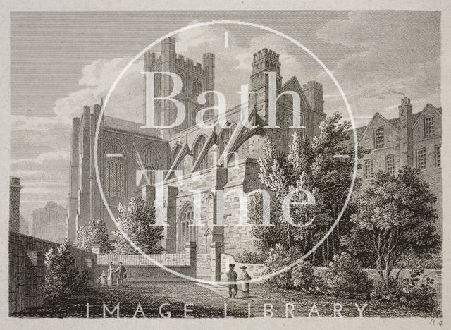 S.E. View of Bath Cathedral (Abbey) 1816