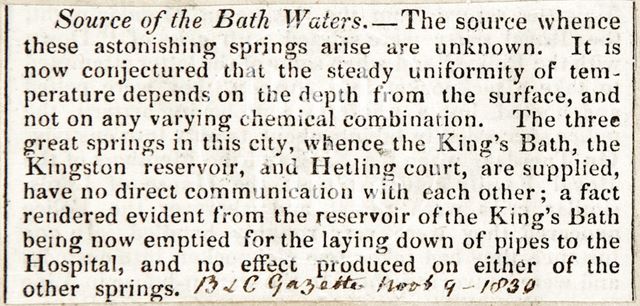 Source of the Bath Waters 1830