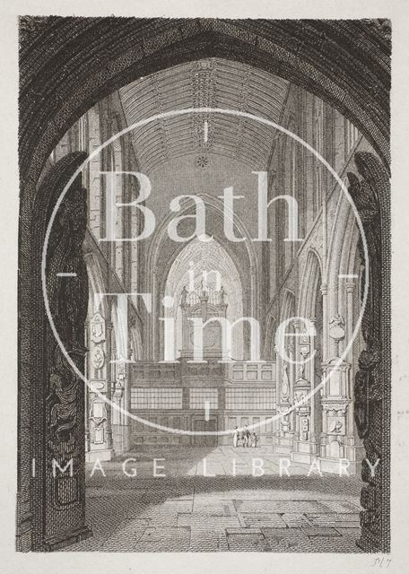 Interior of Bath Cathedral (Abbey) 1816