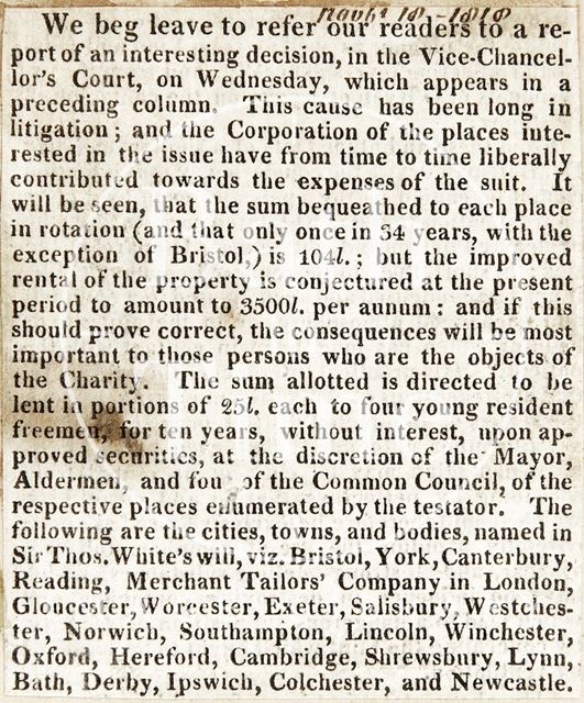 Decision made in the Vice-Chancellors Court 1818