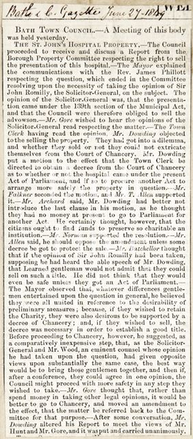 Bath Town Council Meeting 1849