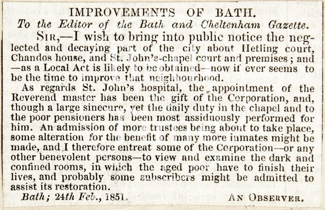 Improvements of Bath 1851