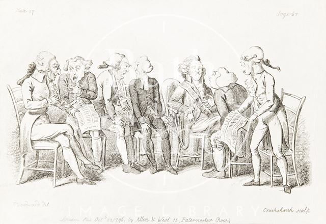 A group of men arguing over the newspaper 1796