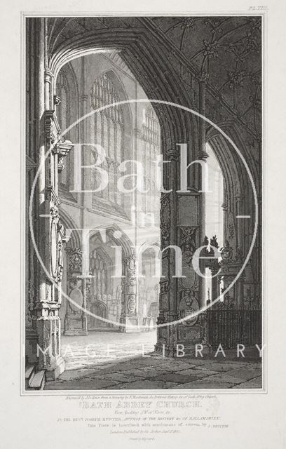 Bath Abbey Church. View, Looking S.W. of Nave &c. 1820