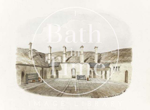 Quadrangle, interior of Bellott's Hospital, Bath 1851