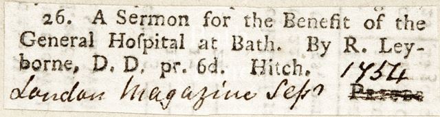 A Sermon for the benefit of the General Hospital at Bath 1754