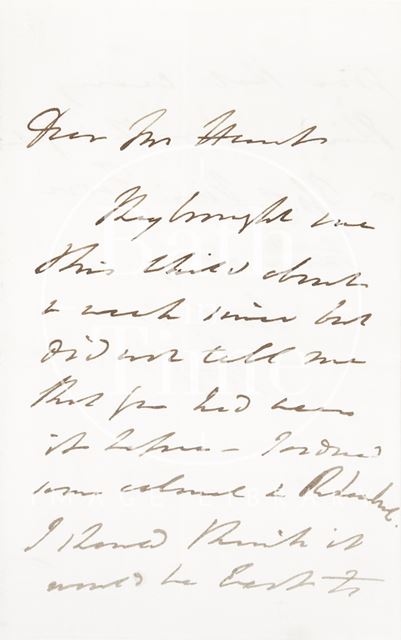 Letter to Ezra Hunt c.1820