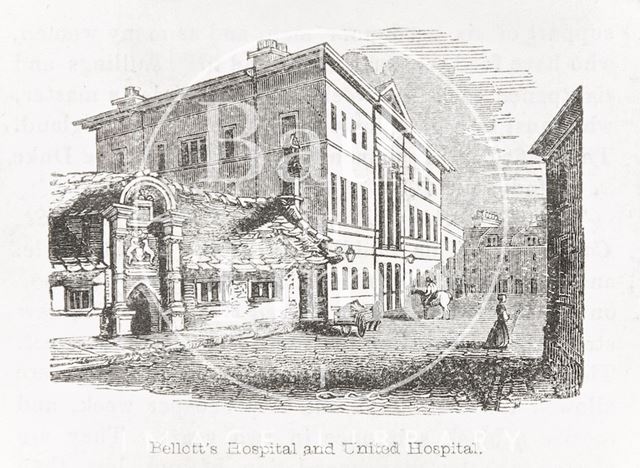 Bellott's Hospital and United Hospital, Beau Street, Bath 1845