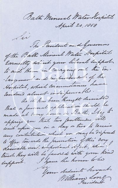 Letter from William Long 1858