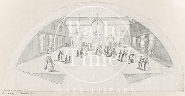 Fan view of the interior of the Old Assembly Room, Bath 1737