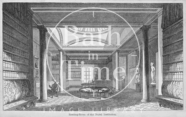 Reading Room of the Bath Royal Literary and Scientific Institution, North Parade, Bath 1847