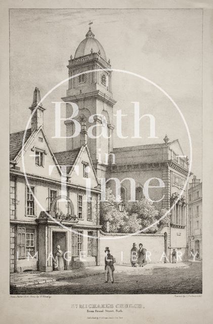 St. Michael's Church from Broad Street, Bath c.1833