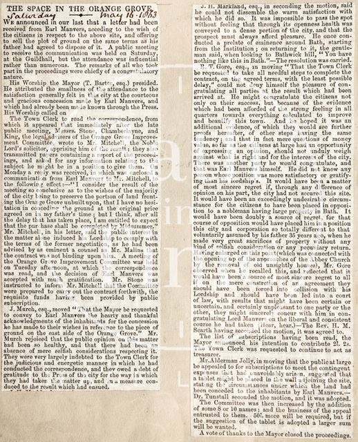 The Space in the Orange Grove, Bath 1863