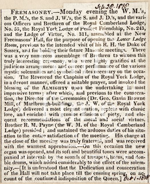 A Freemason's meeting, Bath 1818