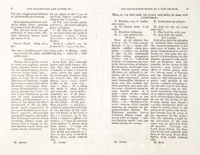 The Order of Laying the First Stone of a New Church, South Parade, Bath 1861