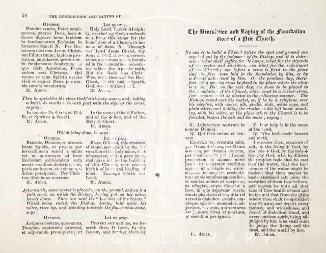 The Order of Laying the First Stone of a New Church, South Parade, Bath 1861