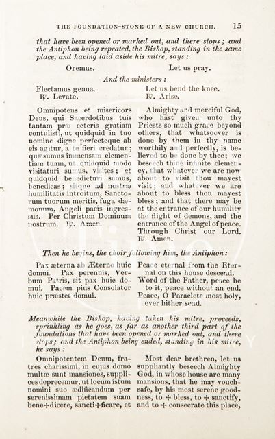 The Order of Laying the First Stone of a New Church, South Parade, Bath 1861