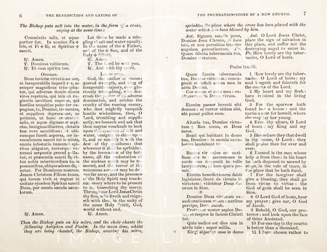 The Order of Laying the First Stone of a New Church, South Parade, Bath 1861