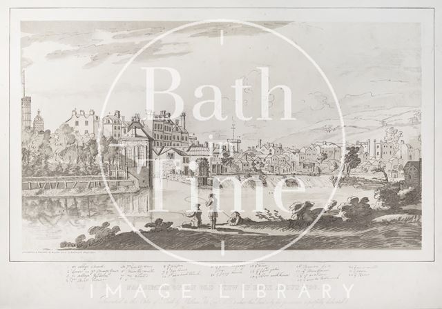 Facsimile of an Old View of Bath about 1730 c.1870