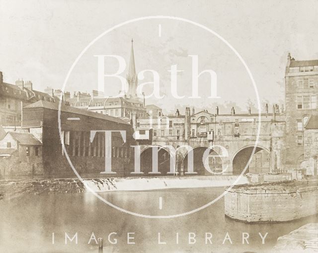 Pulteney Bridge and weir, Bath c.1855