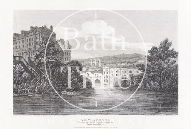 View at Bath, Showing the South Parade, Bridge, &c., Somersetshire 1808