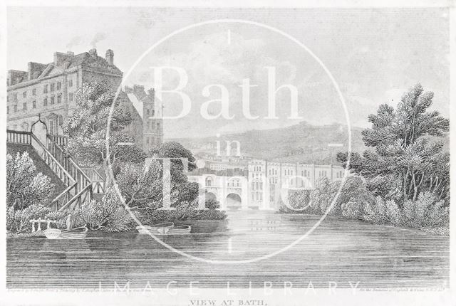 View at Bath, Showing the South Parade, Bridge, &c., Somersetshire 1808