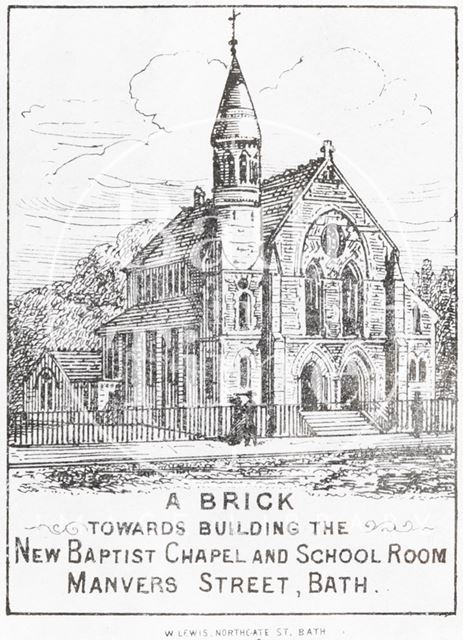 A Brick Towards Building the New Baptist Chapel and Schoolroom, Manvers Street, Bath c.1870