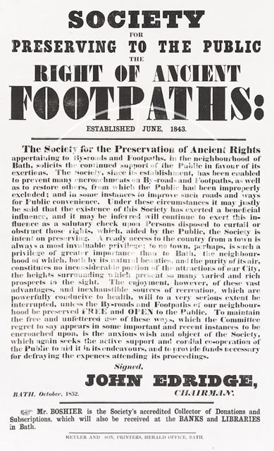 Society For Preserving to the Public the Right of Ancient Footpaths 1852