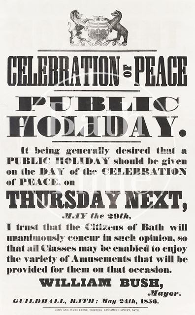 Celebration of Peace, Bath 1856