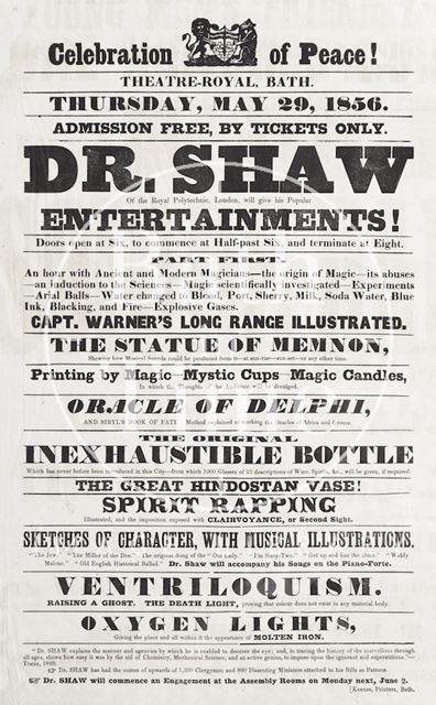 Celebration of Peace, Theatre Royal, Bath 1856