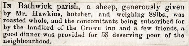 Sheep Donation for the Peace Celebration, Bath 1856