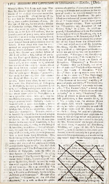 Obituary of Rev. Richard Graves 1804