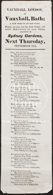 Vauxhall, London at Vauxhall, Bath 1845